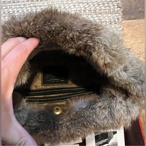 Coach Soho Ski Hobo / Shoulder Bag with rabbit fur/VINTAGE/Y2K - Picture 7 of 14
